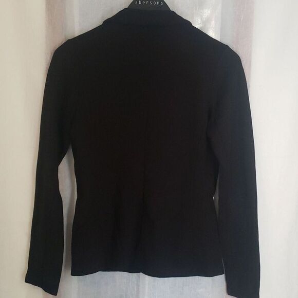 Tahari Jacket Size S Black Long Sleeve Button Up Double Waist Pocket Shacket - Picture 7 of 10